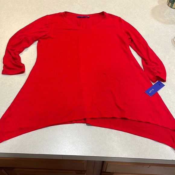 Apt. 9 brand Red Dress Style Tunic with 3/4 Sleeves size M NWT - Picture 2 of 8